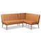 Baxton Studio Daymond Mid-Century Tan Faux Leather and Walnut Brown Finished Wood 2-PC Dining Nook Banquette Set 186-11352-Zoro - alternate 1